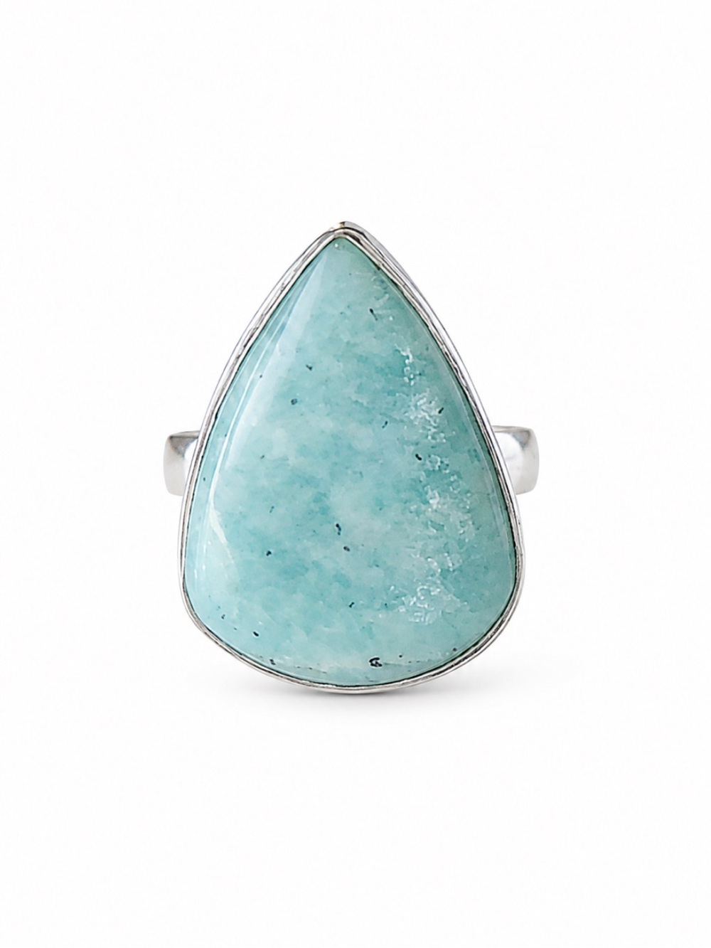 Amazonite Silver Boho Ring